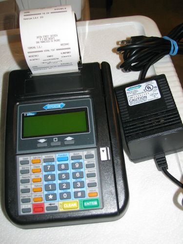 Hypercom T 7Plus T Series Credit Card Reader W/Power Supply Ex. Shape.