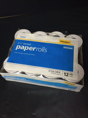 OfficeMax 2.25&#034;x85 ft. thermal 12 ROLLS paperrolls - NEW