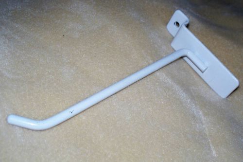 TWO 6 inch White Slat Wall Hook used good cond Slatwall
