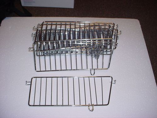 QTY 10 Gondola Shelf Dividers 4-3/4&#034; high x 12&#034; long, Chrome Wire With Hooks