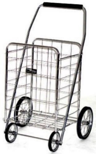 Narita ntc001ch chrome jumbo 4 wheel 150 lb cap. steel folding shopping cart for sale