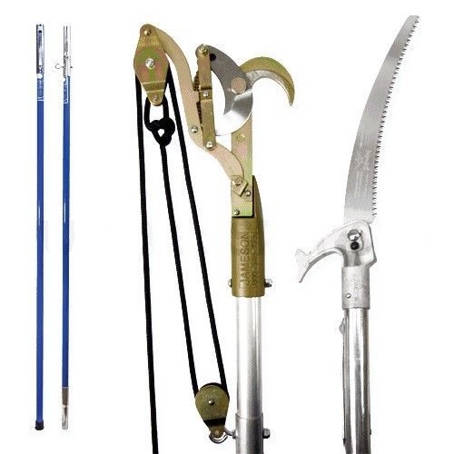 12&#039; pole saw &amp; pruner combo,jameson fiberglass poles,w/15&#034;samurai blade,light for sale