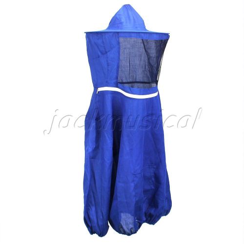Blue beekeeping jacket veil hat pull over bee keeping smock fits most adult for sale