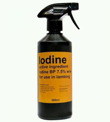 Nettex Iodine Spray BP 7.5% w/w 500ml (Wound Drying, Lambing, Net-tex, Farming)