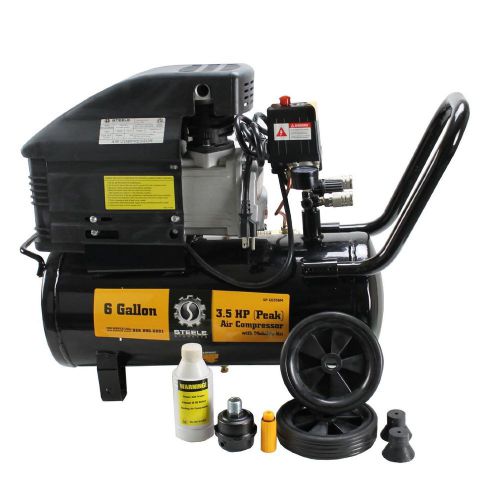 New steele products 3.5hp electric portable 6 gallon air compressor strong *hot* for sale