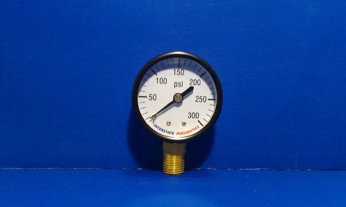 Air Compressor Pressure Gauge 1/4&#034; Brass NPT Bottom Mount 300 PSI 2&#034; Black Case