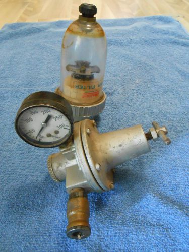Vintage &#034;united by newcorp&#034; air filter regulator assembly ~ &#034;ashcroft&#034; gauge for sale