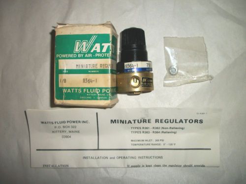 Watts Miniature Regulator  R364-1 1/8&#034; 0-125 Relieving R364
