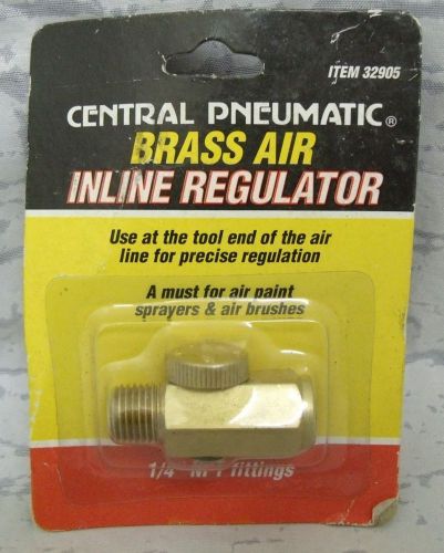 NIP Central Pneumatic Brass Air Inline Regulator 1/4&#034; NPT Fittings Item # 32905