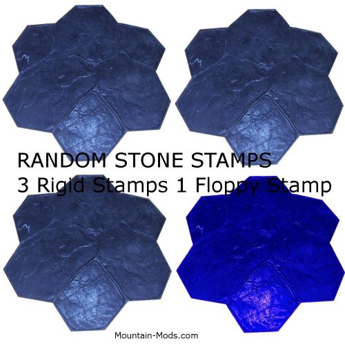 4 Random Stone  Decorative Concrete Cement Imprint Texture Stamp Mat set New