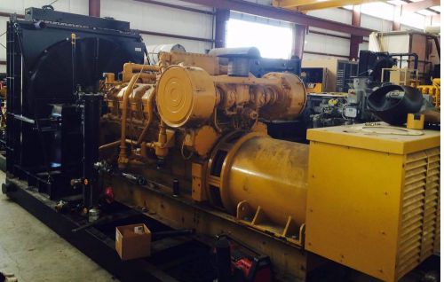 Rebuilt caterpillar g3512 500kw natural gas generator set - 480/277v - 810 hp for sale