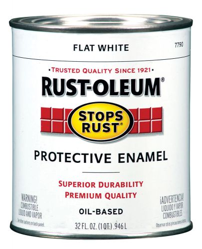 Rustoleum 7790-502 protective enamel oil based paint, flat white - 1 quart for sale