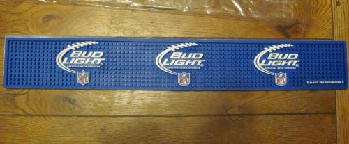 Bud light nfl rubber bar rail mat! 3.25&#034; x 23.75&#034; wide man cave restaurant pub for sale