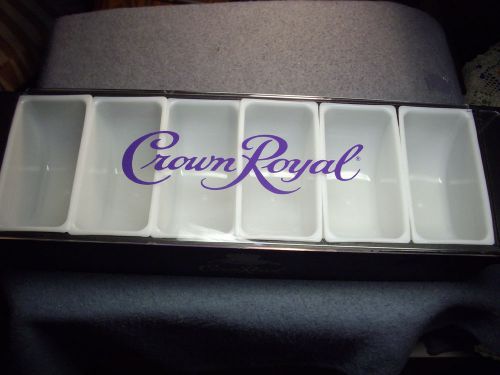 Crown royal bar condiment dispenser / caddy / holder, fruit trays 6 compartments for sale