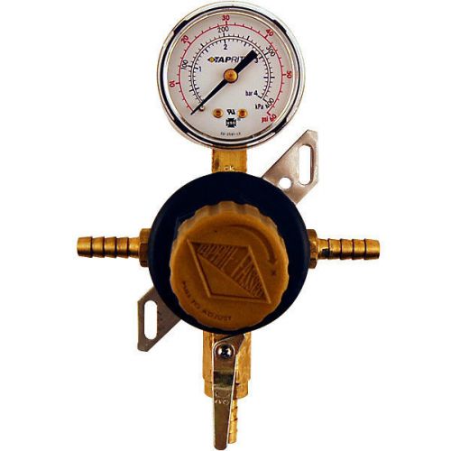 1-Way Secondary Air Regulator - Polycarbonate Bonnet - 2 Hose Barbs - CO2 Equip.