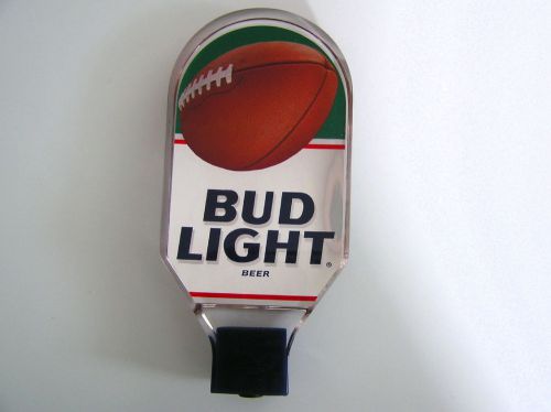 BUD LIGHT Clear Acrylic TAP HANDLE Paddle FOOTBALL Tapper BAR Keg BEER KNOB