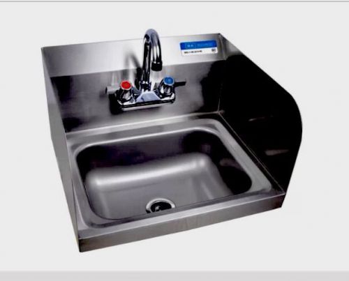 Commercial Kitchen Stainless Steel Wall-Mount Hand Sink with Side Splashes NSF