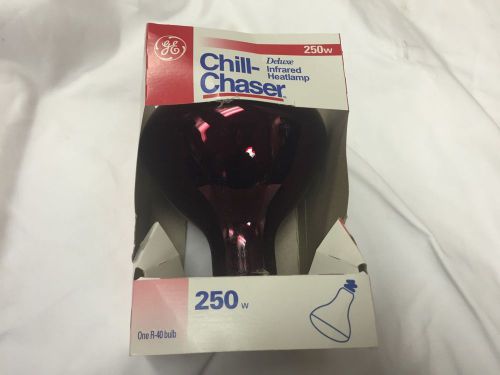 G E Chill Chaser 250w Deluxe Infrared Heatlamp R-40 Light Bulb #8067127 USA, RED