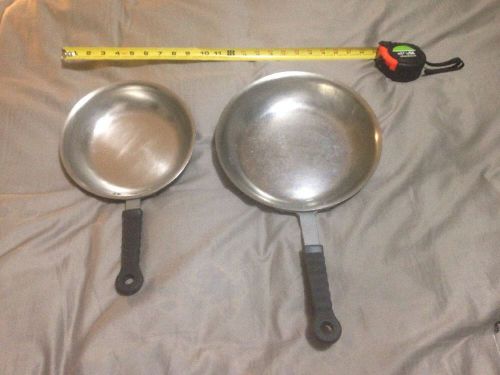 Pair Vollrath Heavy Frying Pans Stainless 10&#034; And 8&#034; Part 69810 &amp; 69808 $20 Ship