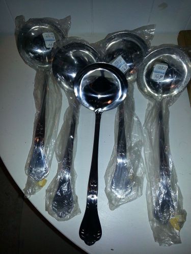 Set of (5) adcraft kings pattern stainless steel ladles fcl- 6 oz. / 9.5&#034; handle for sale
