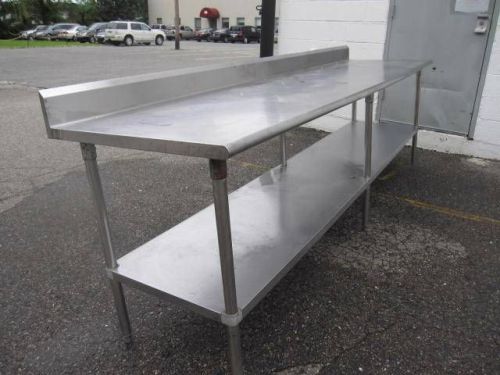 Stainless steel h/d work prep table shelf120&#034;l,30&#034;d, 36&#034;high,5&#034; back splash-#2/2 for sale
