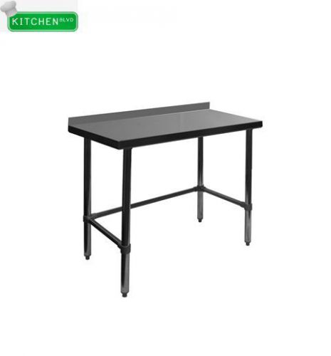 Open Base w/ 4&#034; Upturn Work Table All Stainless Steel 30&#034;x60&#034;