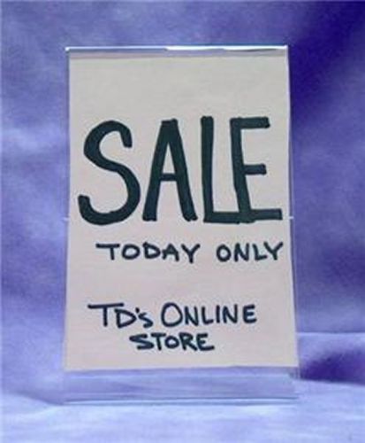 Lot of 12  clear acrylic sign holders 3.5&#034;w x 5.5&#034;h for sale