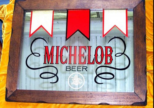 Classic Anheuser Busch MICHELOB Framed Mirror Bar Sign 18  3/4 ”x14  3/4 ”