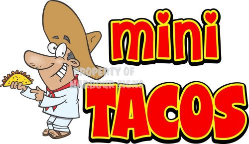 Mini Tacos Decal 24&#034; Taco Mexican Restaurant Concession Food Truck Vinyl Sticker