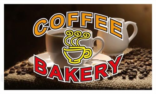 bb497 Coffee Cup Bakery Cafe Banner Sign