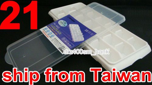 21 tray ice cube plastic maker container box pudding with cover refrigerator for sale