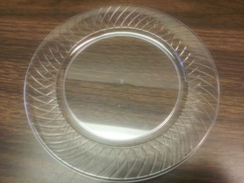 CLEAR DESIGNED PREMIUM PLASTIC 9&#034; DINNER PLATE ( 40 PER BOX ) WEDDINGS/CATERING