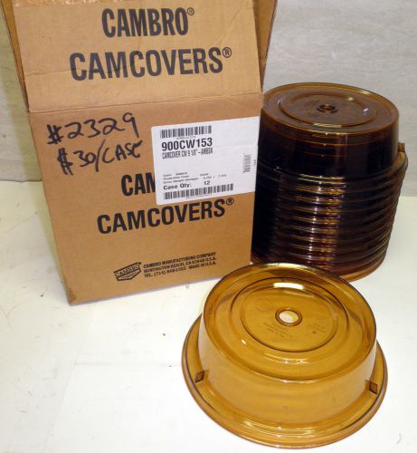 Plate covers high heat nsf cambro amber semi transparent camcover camwear qty 12 for sale