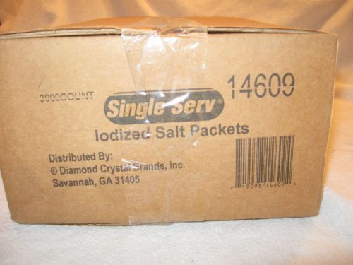 NEW SEALED CASE 2000 SINGLE SERVE IODIZED SALT PACKET DIAMOND CRYSTAL BRANDS INC