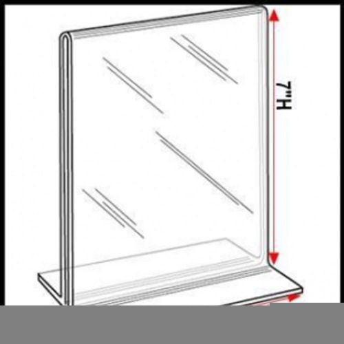 5 Clear Plastic TABLE TOP MENU STANDS 7&#034; x  5&#034; New