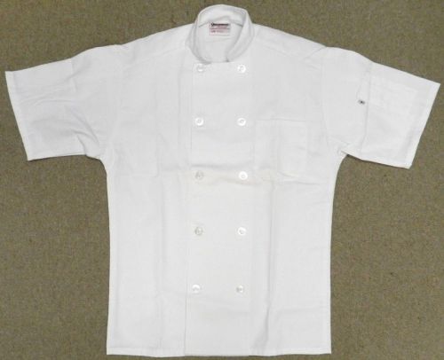 Chef coat jacket xl uncommon threads 415 white short sleeve uniform new for sale