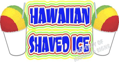 Hawaiian Shaved Ice Decal 24&#034;  Snow Cones Concession Cart Food Truck Vinyl
