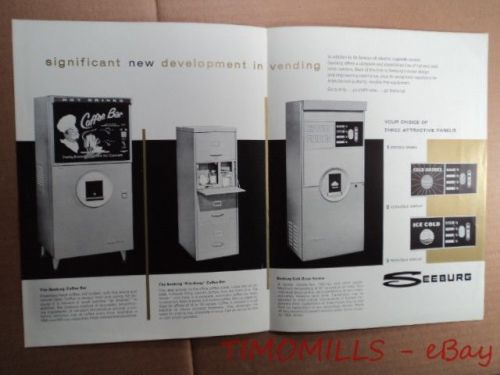 c.1960 Seeburg Coffee Bar Cold Drink Vending Machine Catalog Brochure Vintage