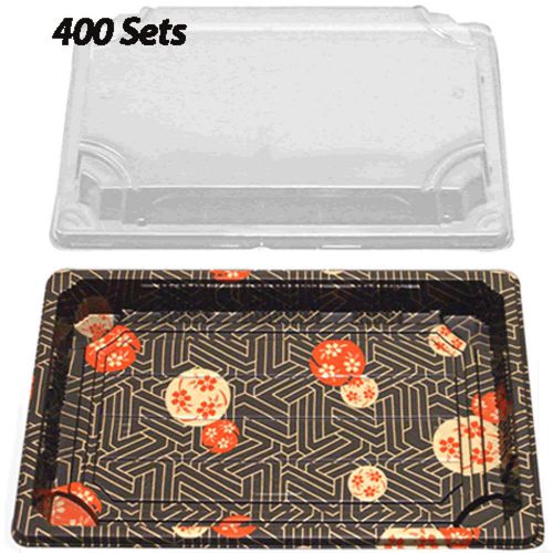 Sushi Container w/Lid 9&#034; x 6&#034;(400 Sets) Plastic Sushi Box/Takeout/To Go