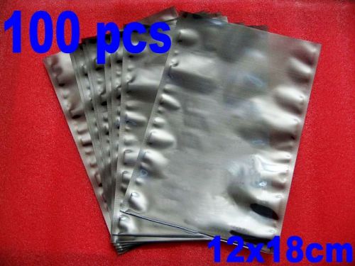 100 pcs esd anti-static static shielding bags 12x18cm open-top (4.7x7.1&#034;) for sale