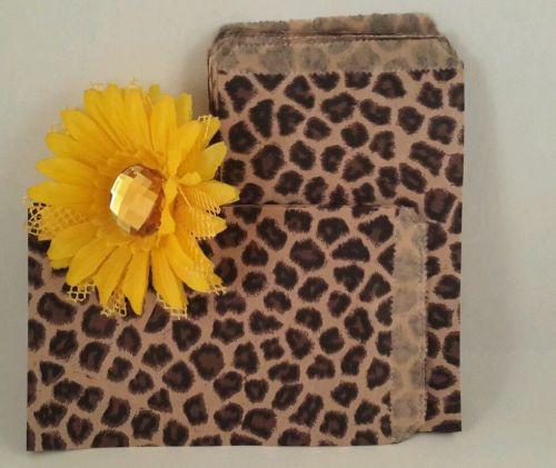 50 5x7 leopard print merchandise/treat/gift bags