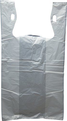 Interplas mb-t-24hd white t-shirt bags  0.65 mil  hdpe  21-inch height  11.5-inc for sale