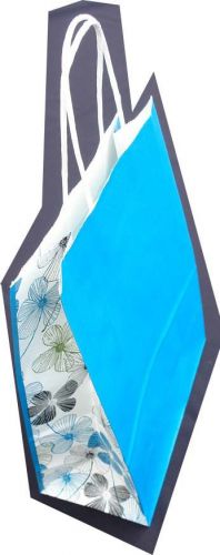250 floral line blue side printing debbie paper retail shopping bag gift shopper for sale