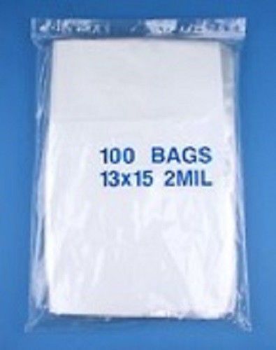 ULINE 13&#034; x 15&#034;  Clear Zip Lock 2 Mil Reclosable Poly Bags, Pack of 100 NEW