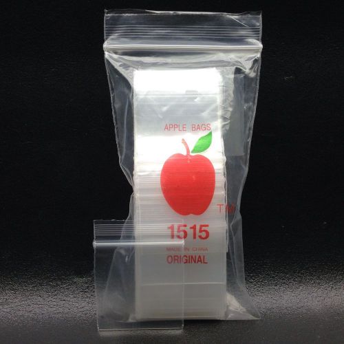 100 Ziplock Bags Clear Apple 1 1/2 x 1 1/2 Jewelry Bag 1515