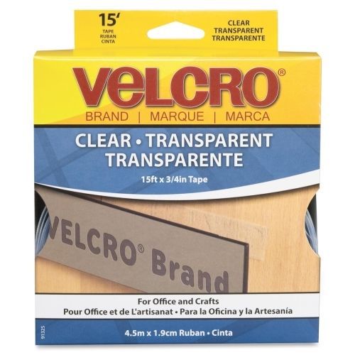 Velcro sticky back hook and loop tape - 0.75&#034; width x 15 ft l - 1 / roll - clear for sale