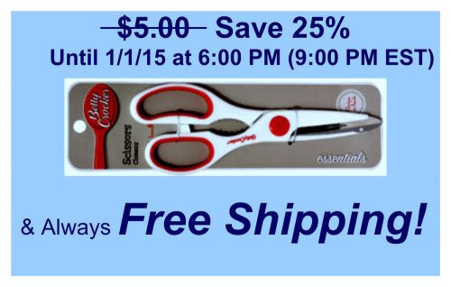 New betty crocker essentials 8.5 inch kitchen shears scissors - soft grip handle for sale