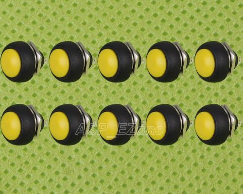 10pcs yellow 12mm waterproof momentary contact button switch mini round switc for sale