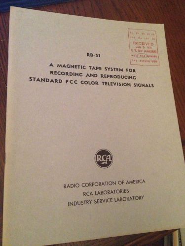 VINTAGE RCA MAGNETIC TAPE SYSTEM RECORDING REPRODUCING STANDARD FCC SIGNALS