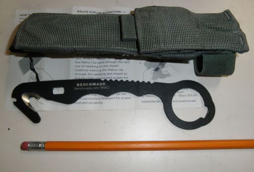 Safety rescue knife benchmade 8 with holster &amp; malice clip seatbelt v cutter for sale